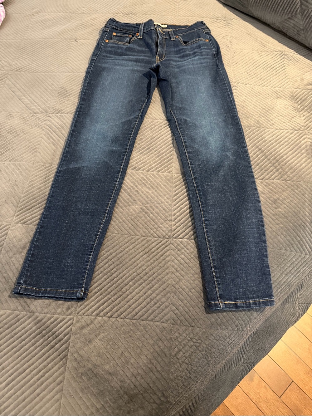 Levi's Boyfriend Copain Jeans - Dark Indigo with Gold Stitching